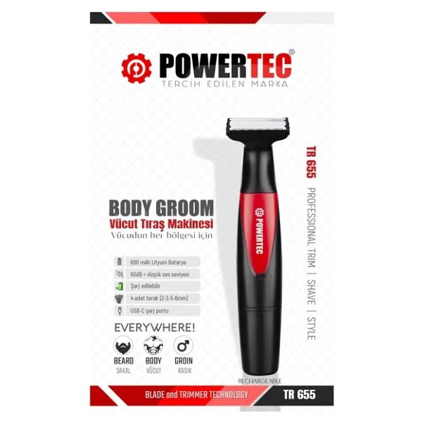 Powertec TR-655 Body Groom Tıraş Makinesi