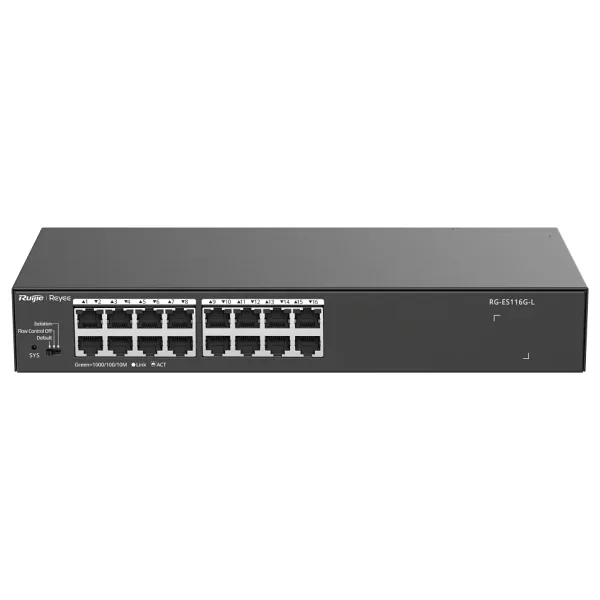 RUIJIE REYEE RG-ES116G-L 16 PORT 10/100/1000 YONETILEMEZ RACK MOUNT SWITCH METAL KASA