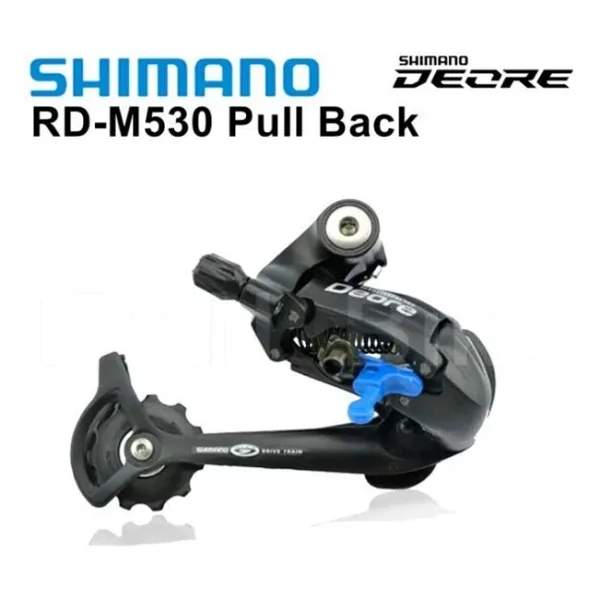 Shimano Shımano Deore ST-M530 9'lu Arka Aktarıcı 9V Siyah Ters Bacak Pull Back Geri Çalışır