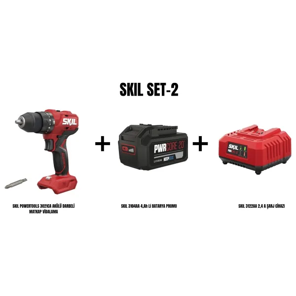 Skil 3021CA Tek Akülü 4 Ah Darbeli Matkap