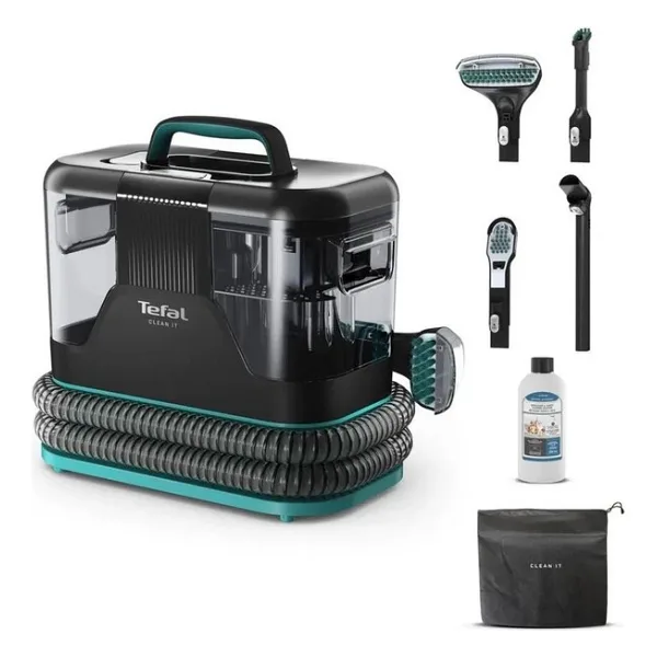 Tefal Halı ve Koltuk Yıkama Sistemi - Halı, Koltuk ve Kumaş Yüzeylerde Köklü Temizlik - Yeşil - Siyah