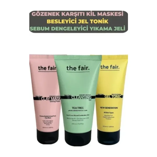 the fair. Gözenek Karşıtı Kil Maskesi Besleyici Jel Tonik ve Nemlendirici Yıkama Jeli Seti