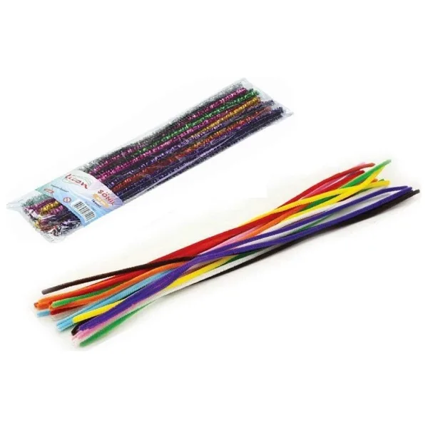 Ticon Renkli ve Metalik Renkli 2 Çeşit 30 cm Şönil 25 Paket