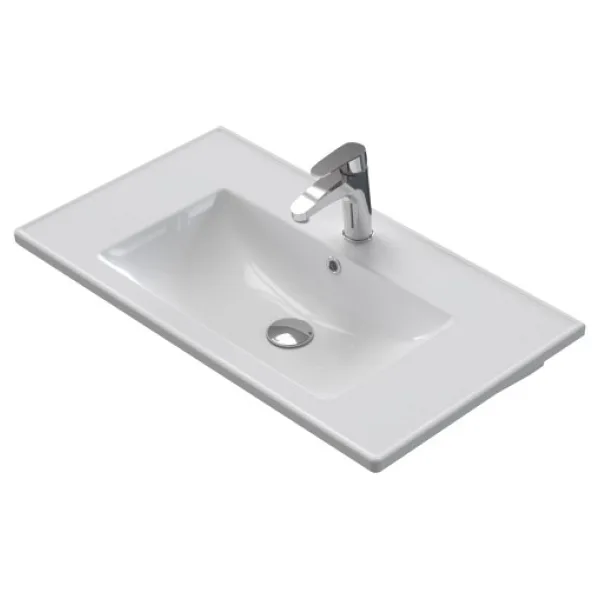 Turkuaz Seramik Etajerli Lavabo, Arte Plus 80x45 cm