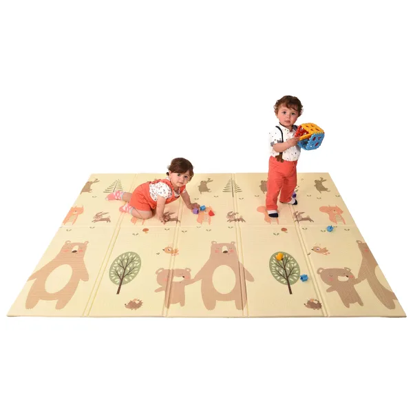 Twins Yogi Whales Katlanabilir Çift Taraflı Happy Oyun Matı 150x200x1cm