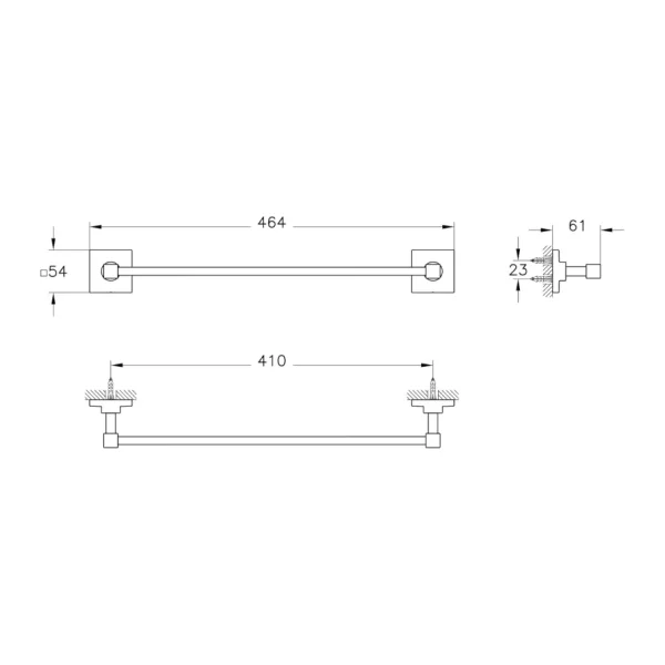 VitrA Root A44809 Havluluk, Krom, 40 cm