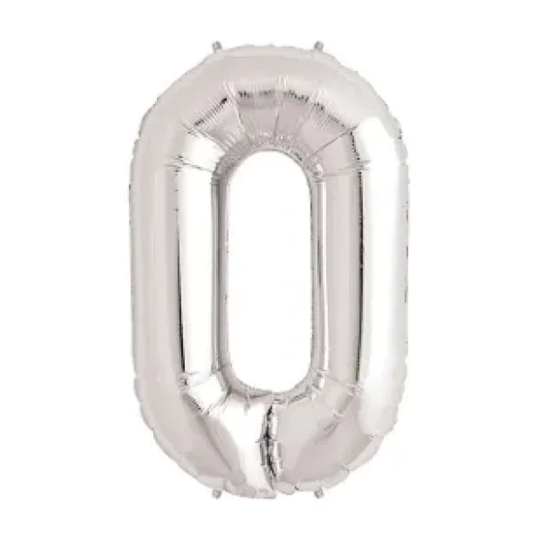 0 Rakam Folyo Balon Gümüş 40 inç