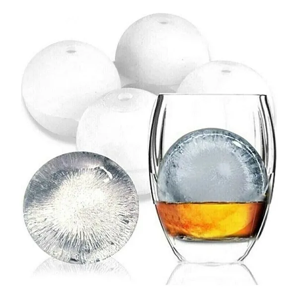 4'lü Küre Buzluk Buz Yapma Kalıbı Yuvarlak Küre
