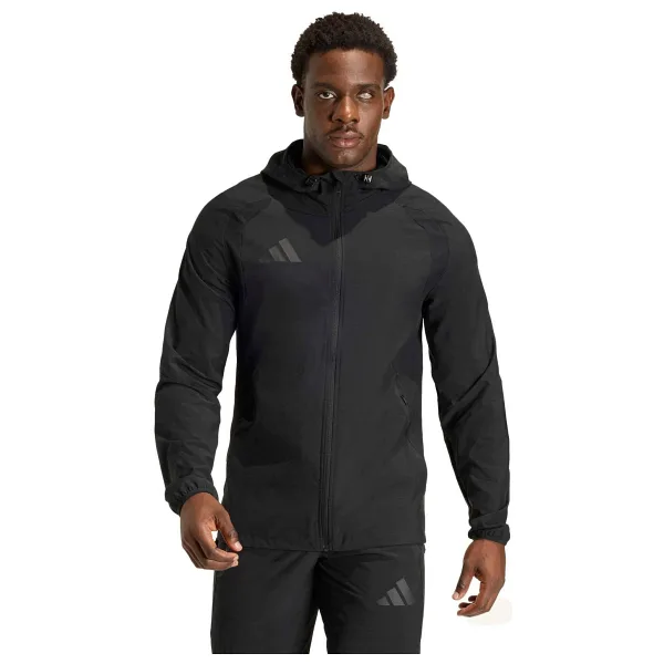 Adidas Tiro Travel JM5539 Kapüşonlu Siyah Erkek Rüzgarlık