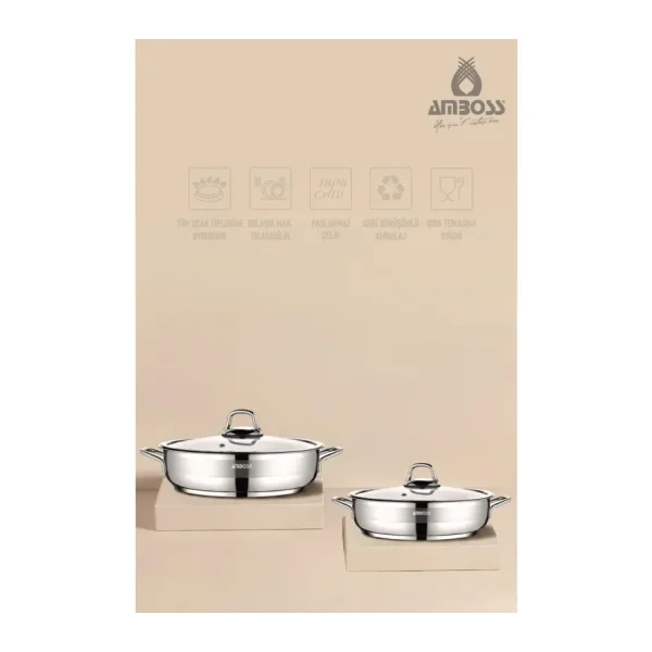 Amboss Nirvana 18-20 cm 4 Parça Çelik Sahan Seti