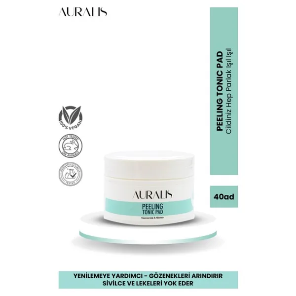 Auralis Peeling Tonik Pad Gözenek Sıkılaştırıcı ve Arındırıcı 40 Adet