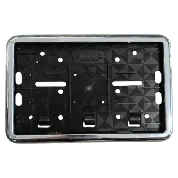Çerçeveli Motorsiklet Plakalık Plaka Altlığı Krom Nikelajlı 26x17cm 1 Adet