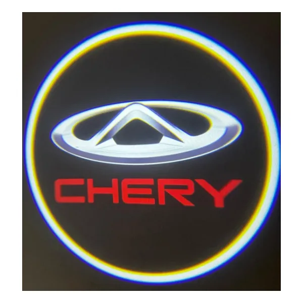 Chery Araçlar İçin Mesafe Sensörlü Fotoselli Pilli Yapıştırmalı Kapı Altı Led Logo