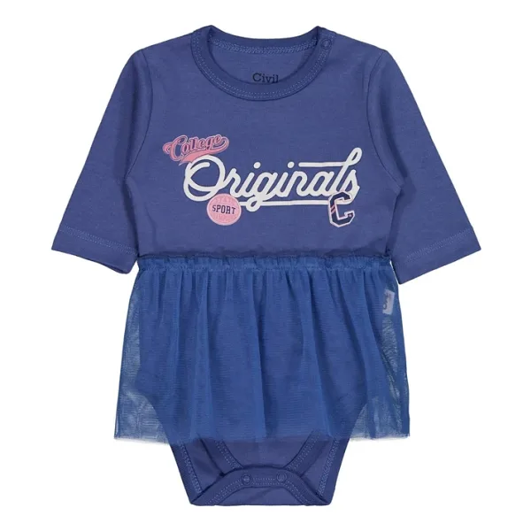 Civil Baby Originals Baskılı 0-3 Yaş Çıtçıtlı Badi - Mavi 18-24 Ay