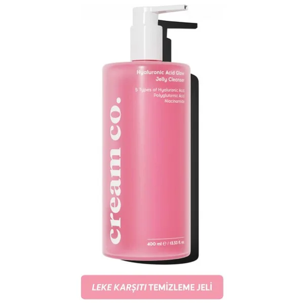 Cream Co. Hyalüronik Asit Yüz Temizleme Jeli 400 ml Tüm Cilt Tipleri İçin Nemlendirici Temizleyici
