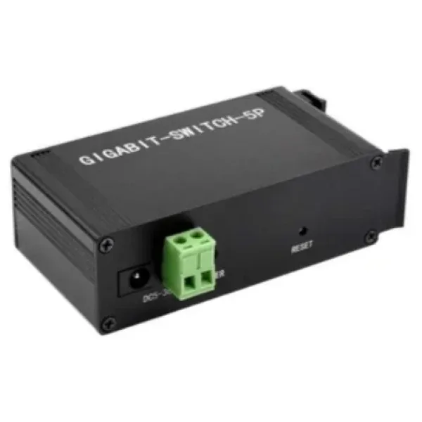 Endüstriyel 5 Port Gigabit Ethernet Switch - DIN Ray Montajlı