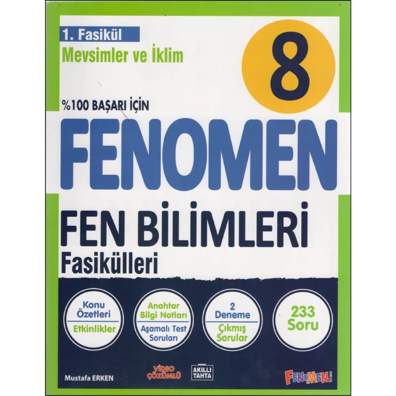 Fenomen Okul Yayınları 8. Sınıf Fen Bilimleri 1. Fasikül (Mevsimler Ve İklim) Konu Özetli Soru Bankası