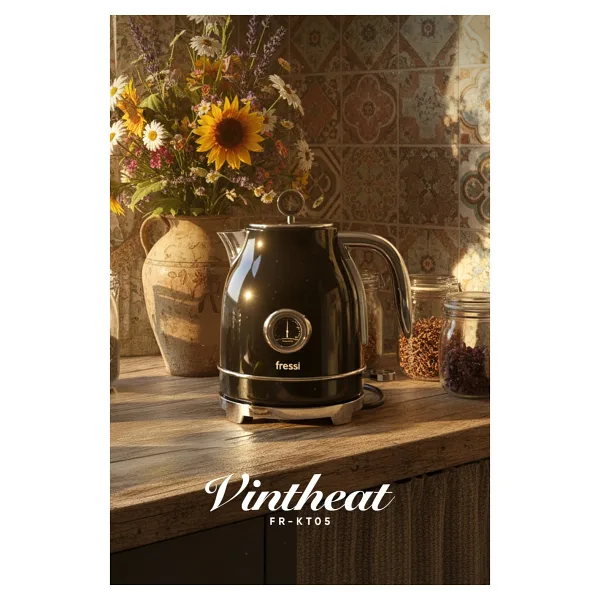 Fressi Vintheat FR-KT05 2200 W Siyah 1.7 lt Retro Kettle