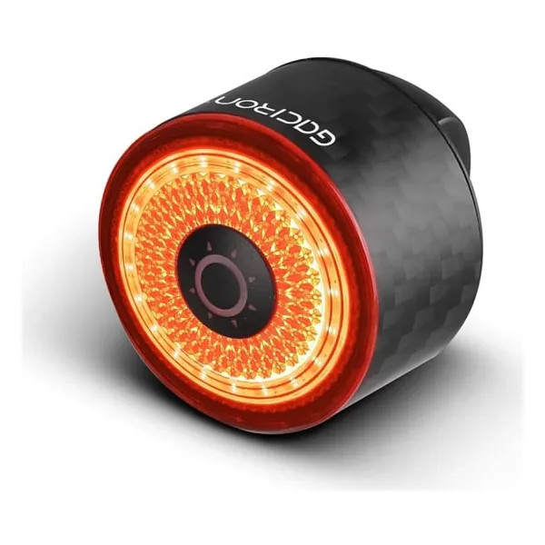 Gaciron LOOP-100 (Karbon) Akıllı Fren Bisiklet Arka Lambası, Karbon Gövde, IPX6 Su Geçirmez, USB-C Şarj, 100 Lümen