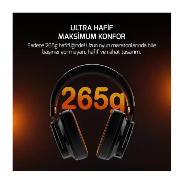 Gamepower Kai Titanium Ultra 7.1 USB Kablolu/Kablosuz Kulak Üstü Oyuncu Kulaklığı - Görsel 3
