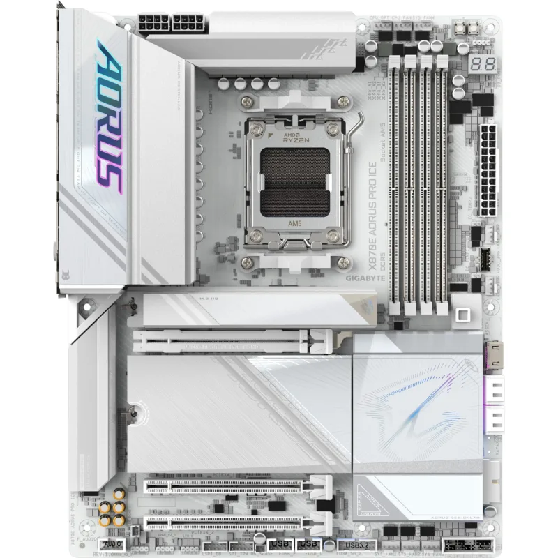 Gigabyte X870E Aorus Pro Ice Wi-Fi AMD AM5 DDR5 ATX Anakart