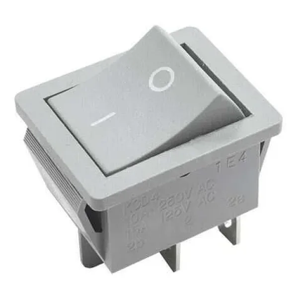 KCD4 Işıksız On/Off Anahtar 4 Pin - Gri