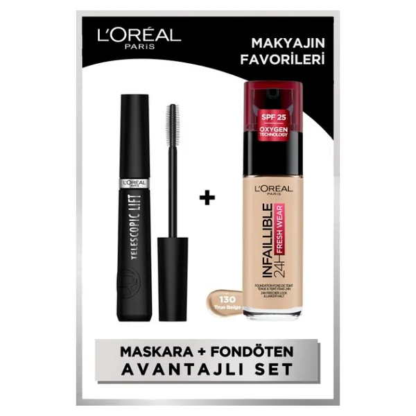 L'oreal Paris Telescopic Lift Maskara + L'oreal Paris Infaillible 24H Fondöten 130 True Beıge