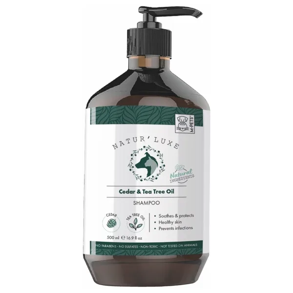 M-Pets Naturluxe Sedir ve Çay Ağacı Yağlı Köpek Şampuanı 500 ml