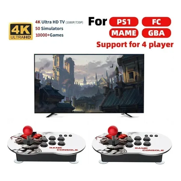 M9 64GB Arcade Retro 4K HDMI Oyun Konsolu 10000 Oyun Çift Kontroller