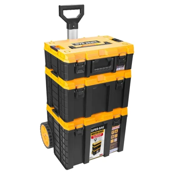 Master Case Tekerlekli 3 Lü Set Büyük Tekerlekli Teknisyen Takım Çantası S-m-l