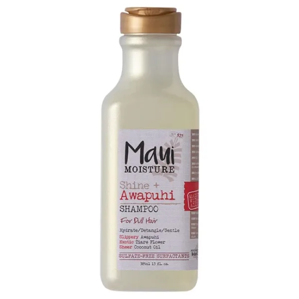 Maui Moisture Nem Parlatı+Awapuhi Nemlendirici Vegan Şampuanı, Parlak Saçlar için Hindistan Cevizi Yağlı, Silikonsuz ve Sülfatsız Yüzey Aktif Madeni Aloe Şampuanı Detangle & Hidate Donuk Saçlar için,