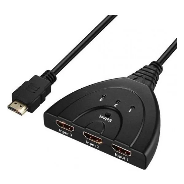 MAXGO 2058 3 Port Hdmi Switch Çoğaltıcı Çoklayıcı 3 Giriş 1 Çıkış