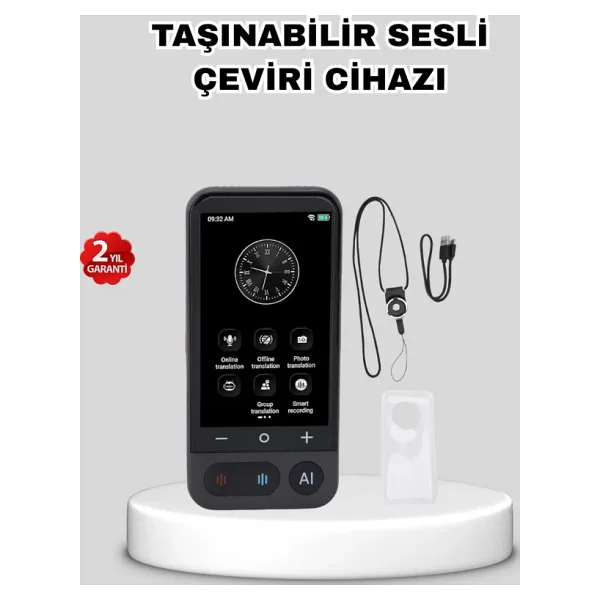 Mbb E-Ticaret Taşınabilir Akıllı Sesli Çeviri Cihazı - 139 Dil Desteği, Dokunmatik Ekran