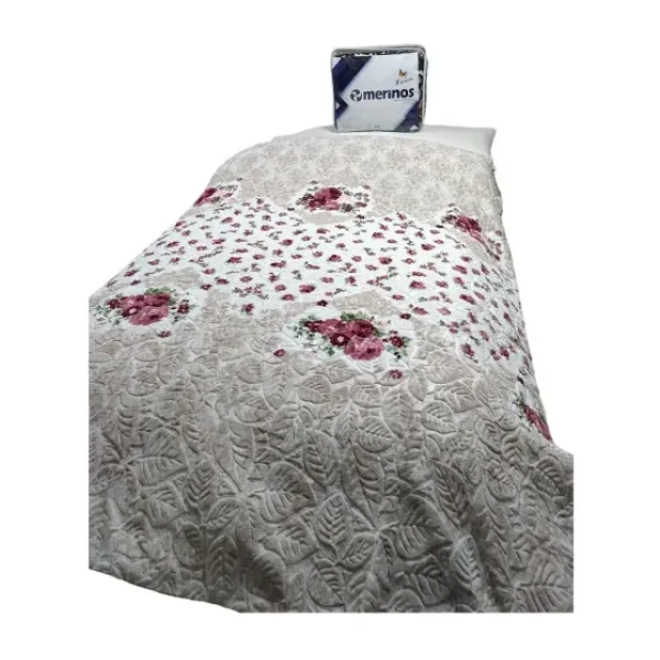 Merinos Fashion Çift Kişilik Vizon Battaniye (200X240)-ROSE Bej - 200 x 240 cm