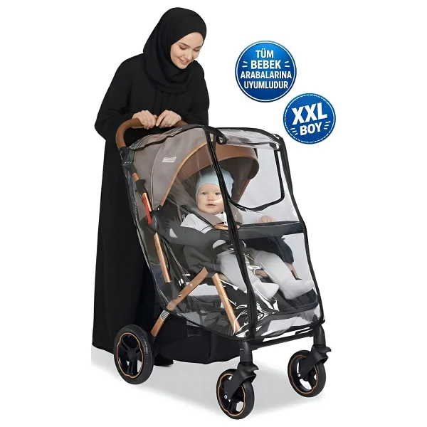 MorPort Ultra Lüx Fermuarlı Bebek Arabası Yağmurluğu [ Bütün Bebek Arabalarına Uyumludur ]