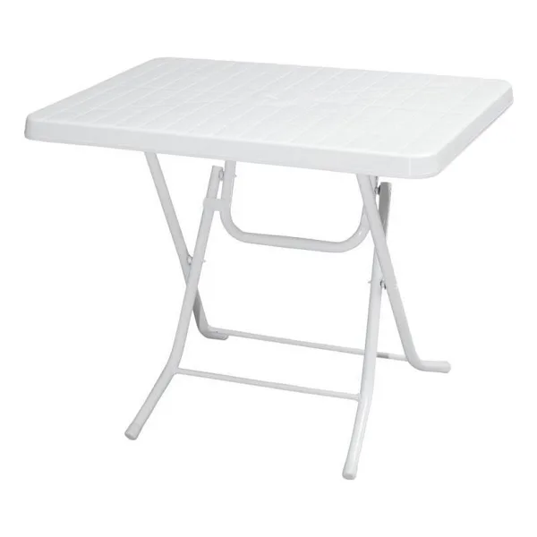 Omnipazar Mt-Gfm210 Picnic Plastik Dikdörtgen Katlanır Bahçe Balkon Masa 60X85 Cm Beyaz