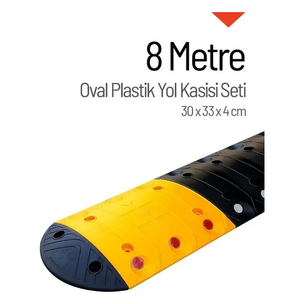 Oval Plastik Hız Kesici Set, Yol Kasisi 8 metre