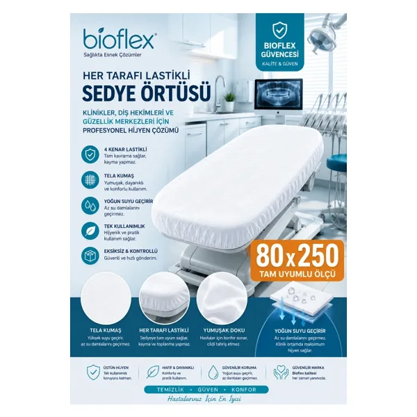 Owersea Bioflex 50 adet sedye örtüsü 50 adet 80x240 ölçü standart sedye