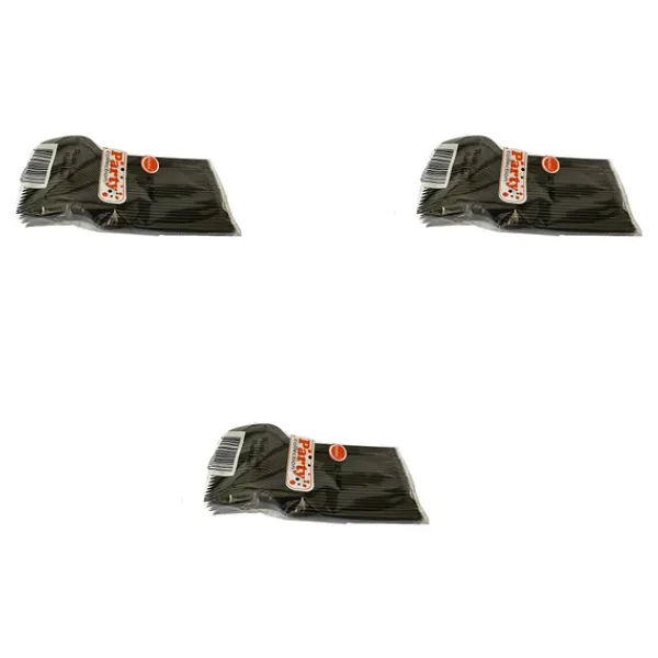 Plastik Çatal Siyah Renkli Parti Piknik Davet Doğum Günü Çatalı - 18 Cm. - 25 Adetlik 3Paket