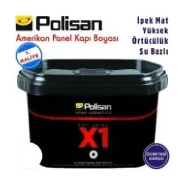 Polisan X1 Beyaz Panel Kapı Boyası Su Bazlı İpek Mat 2.5 L Amerikan Kapılar İçin Özel