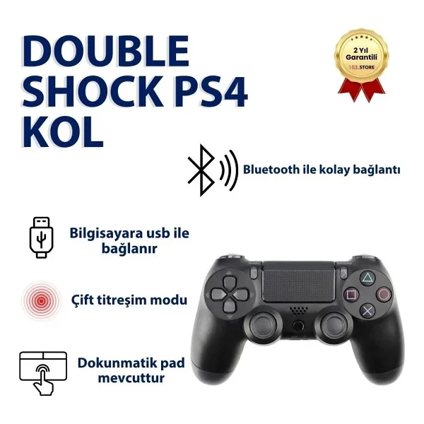 PS4 Doubleshock Uyumlu Kablosuz Analog Oyun Kolu PS4