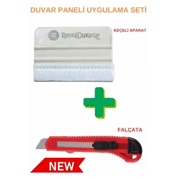 Renkli Duvarlar Duvar Paneli Uygulama seti 1 Adet Keçeli Aparat 1 Adet Falçata Pratik Duvar Paneli Kağıdı Folyo Seti