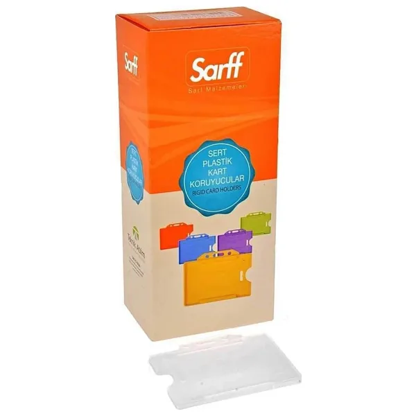 Sarff Kart Kabı Muhafaza Yatay Beyaz 50 Li (1 Paket 50 Adet)