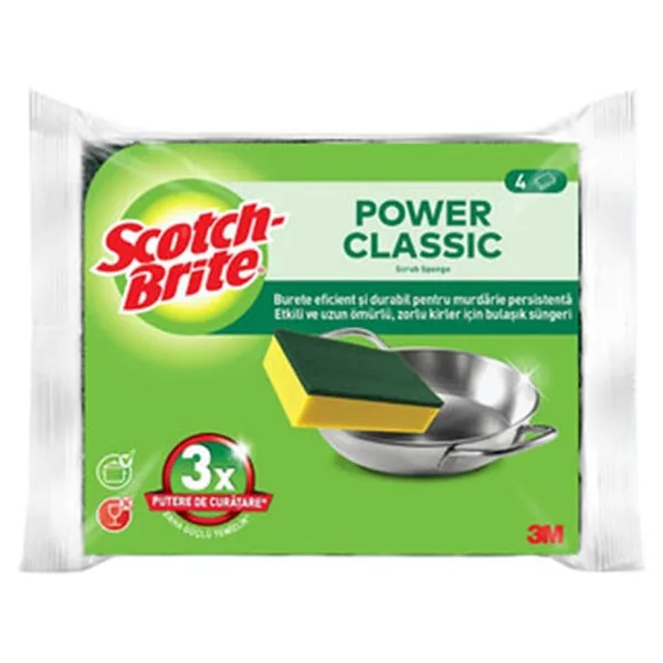 Scotch-Brite 4'lü Yeşil Klasik Sünger