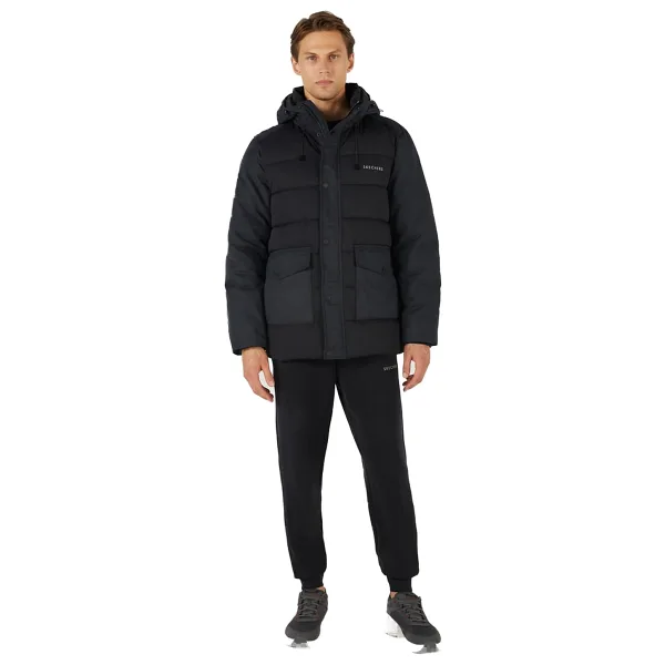 Skechers Outerwear Padded S242025 Kapüşonlu Erkek Mont
