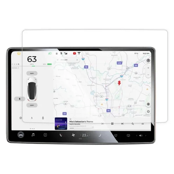 Tesla Model Y Zore Araç Multimedya Temperli Cam Ekran Koruyucu