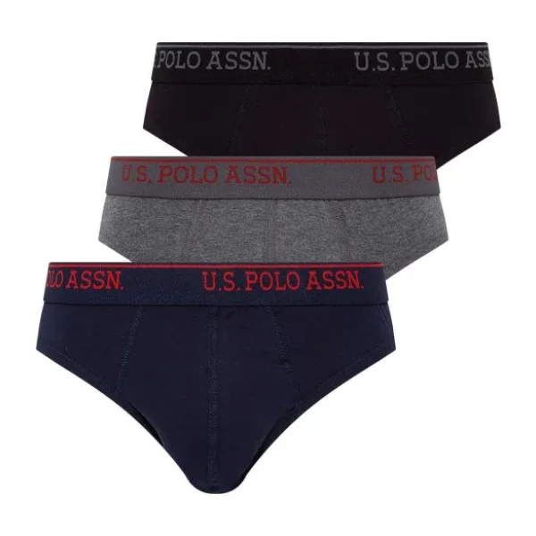 U.S. Polo Assn. Erkek Siyah - Antrasit Melanj - Lacivert 3 Lü Slip