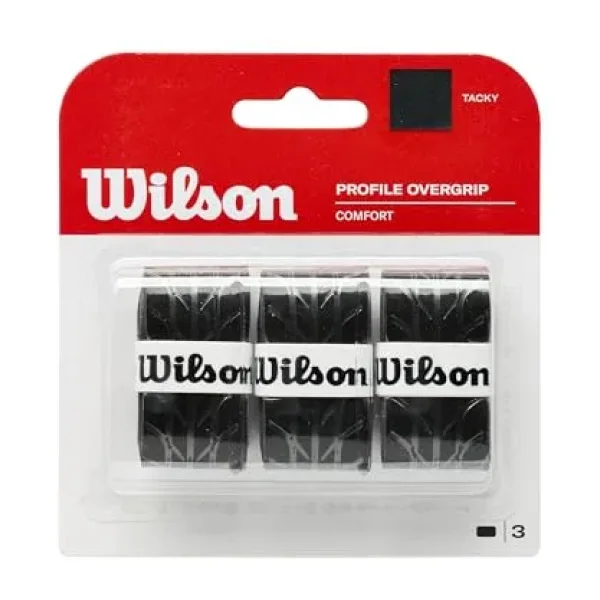 Wilson Overgrip Kavrama Bandı, Profil Overgrip, 3 Adet, Siyah, WRZ4025BK