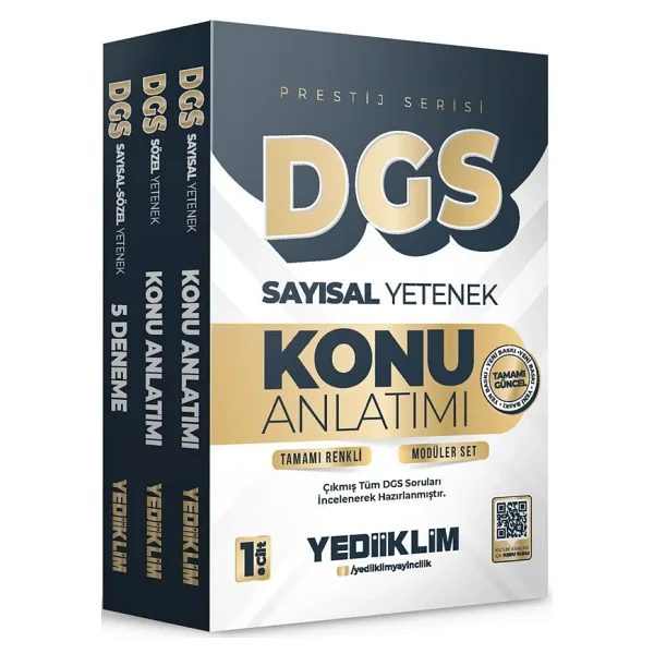 Yediiklim Yayınları 2026 DGS Prestij Serisi Tamamı Renkli Konu Anlatımı Modüler Set 3 Kitap