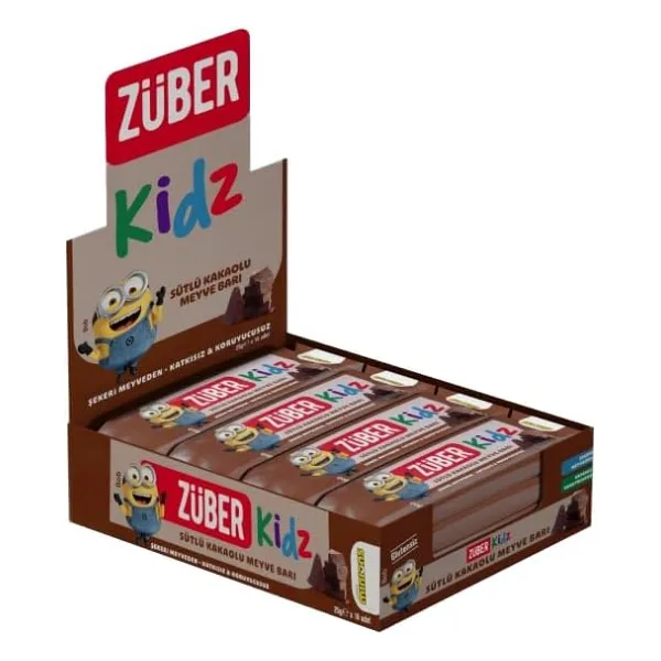 Züber Glutensiz Kidz Kakaolu Meyve Barı 25 gr 16'lı